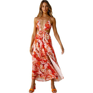HelloMolly Strike Twice Maxi Dress in Orange NWT